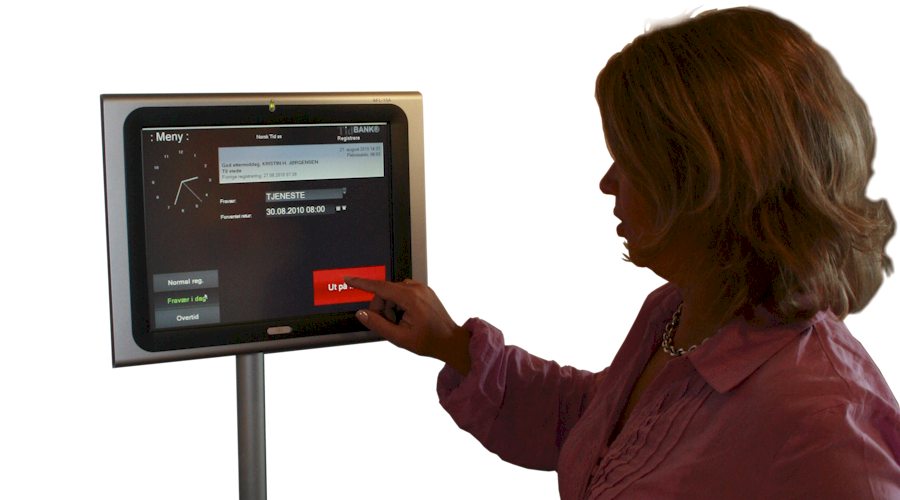 tidBANK terminal for finger, magnetstripe eller berøringsfrie kort