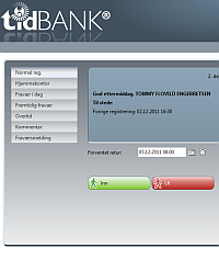 tidsregistrering inn ut tidBANK